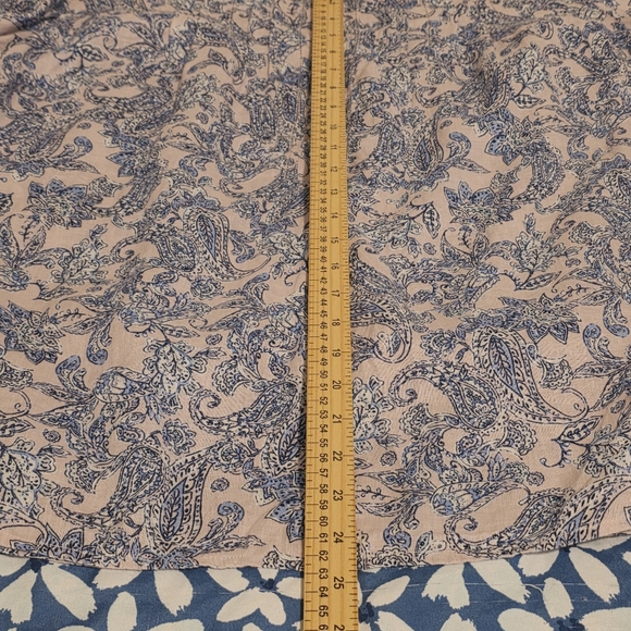 J Jill Love Linen Pink & Blue Tunic Top Paisley Floral Casual Beachy Women's 2X - Picture 9 of 10